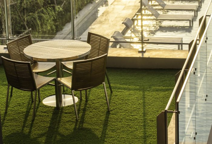 Synthetic turf on balcony